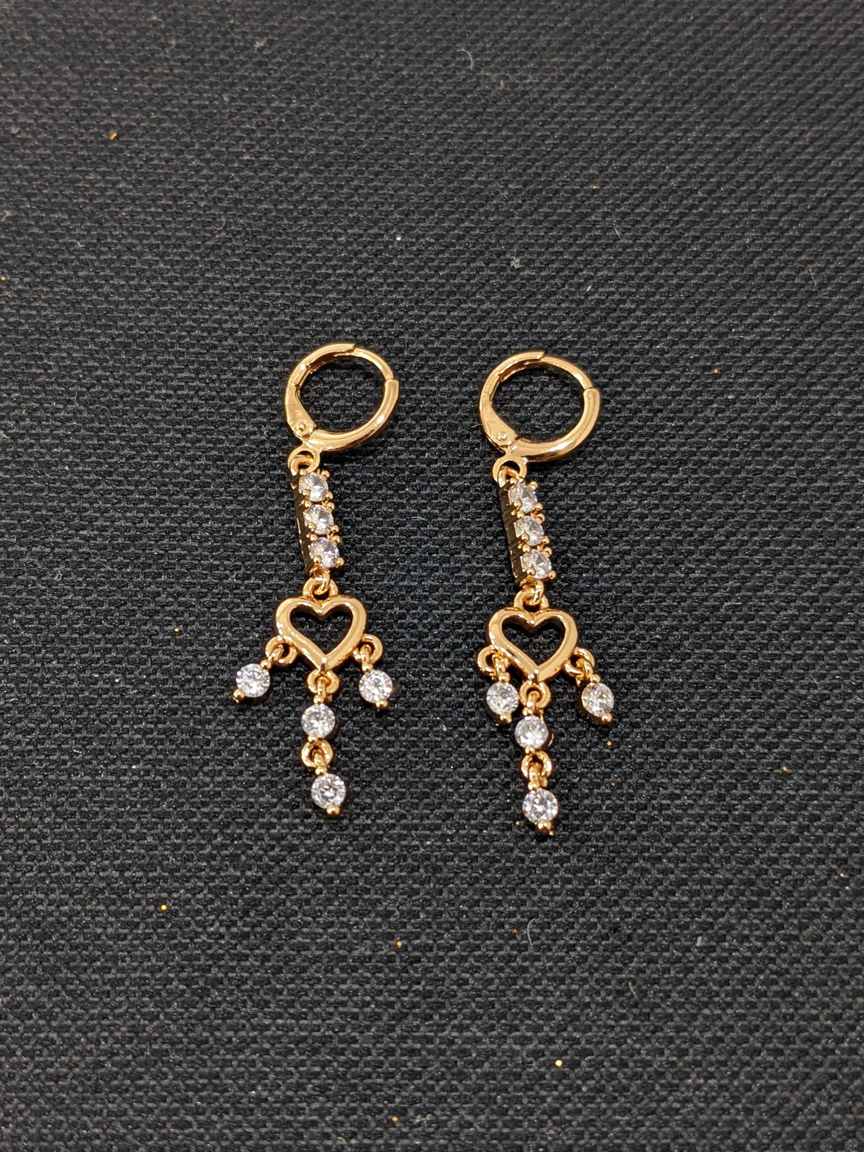 5 Grams Gold Earrings Designs with White Stones for Party Wear - YouTube