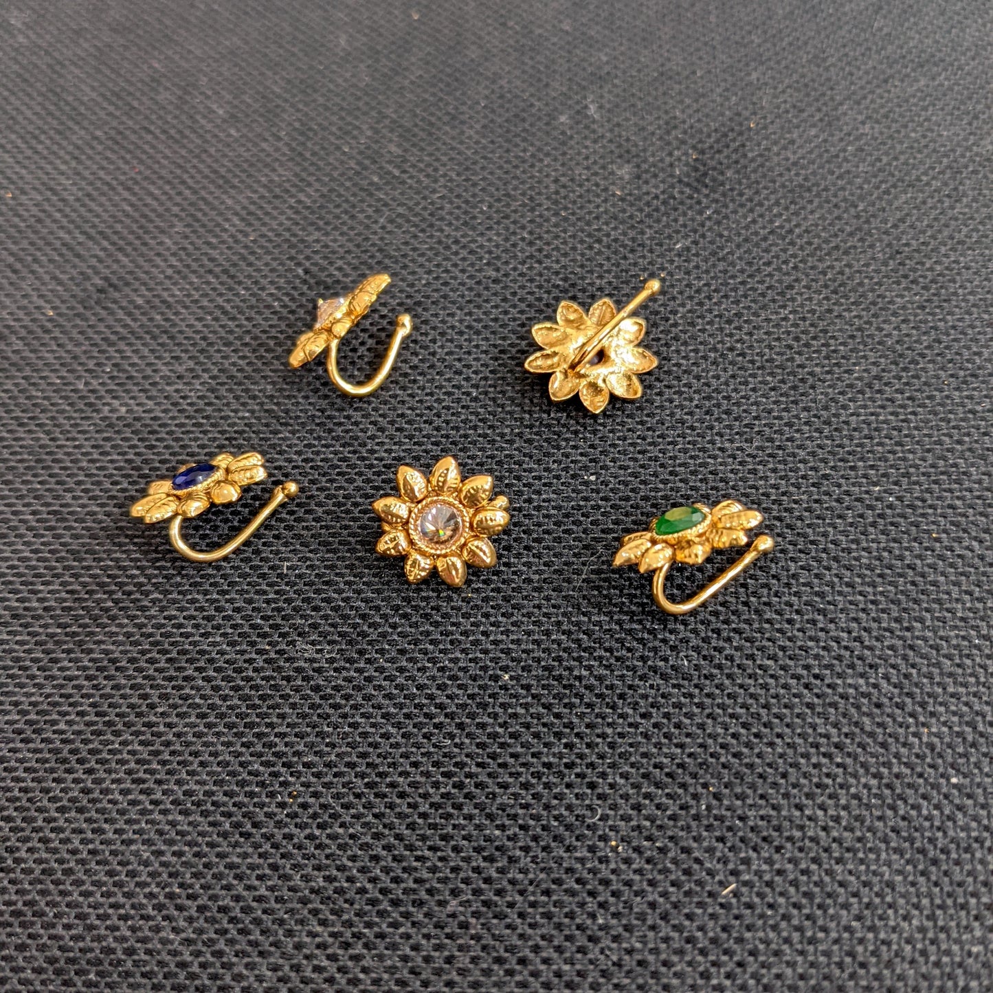 Gold imitation Traditional Clip on Nose pin - Design 2