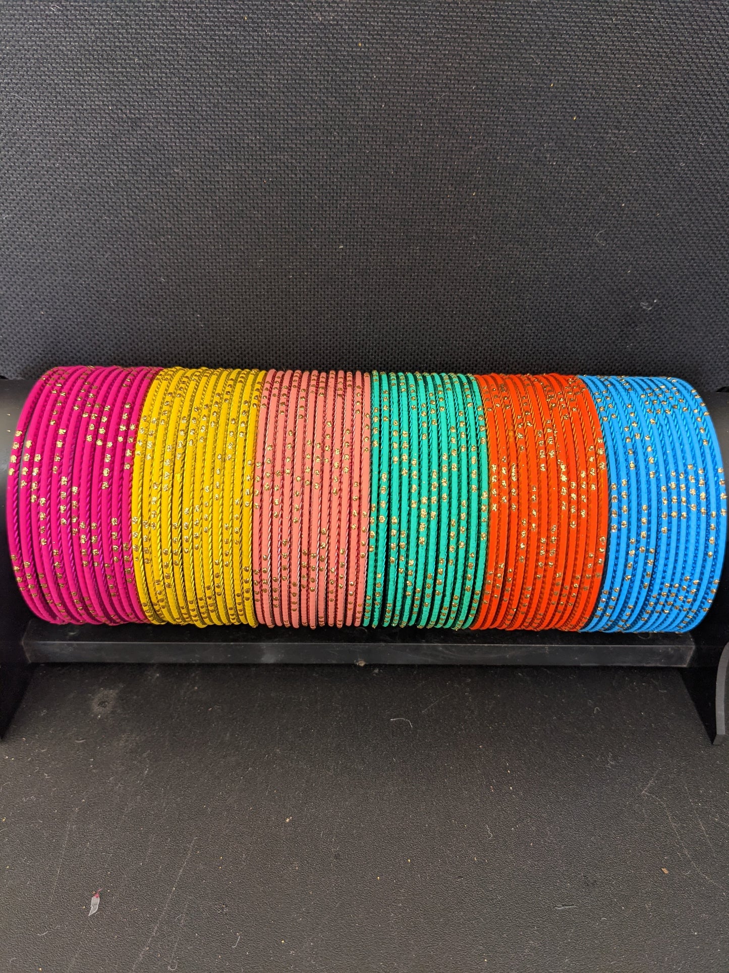 Design 3 / Big size bangles  / Colorful Thin Metal Bangles - 1 dozen - 2x10 2x12