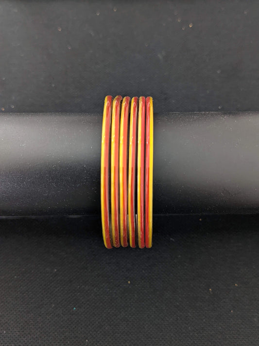 Dual color Glass Bangles - Set of 6 bangles / Half dozen bangles