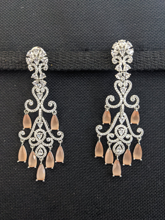 Grand CZ stone Designer Dangle earrings - Simpliful
