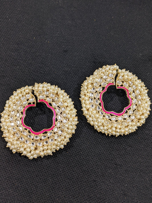 Pearl cluster surrounded XL Size Stud Earrings