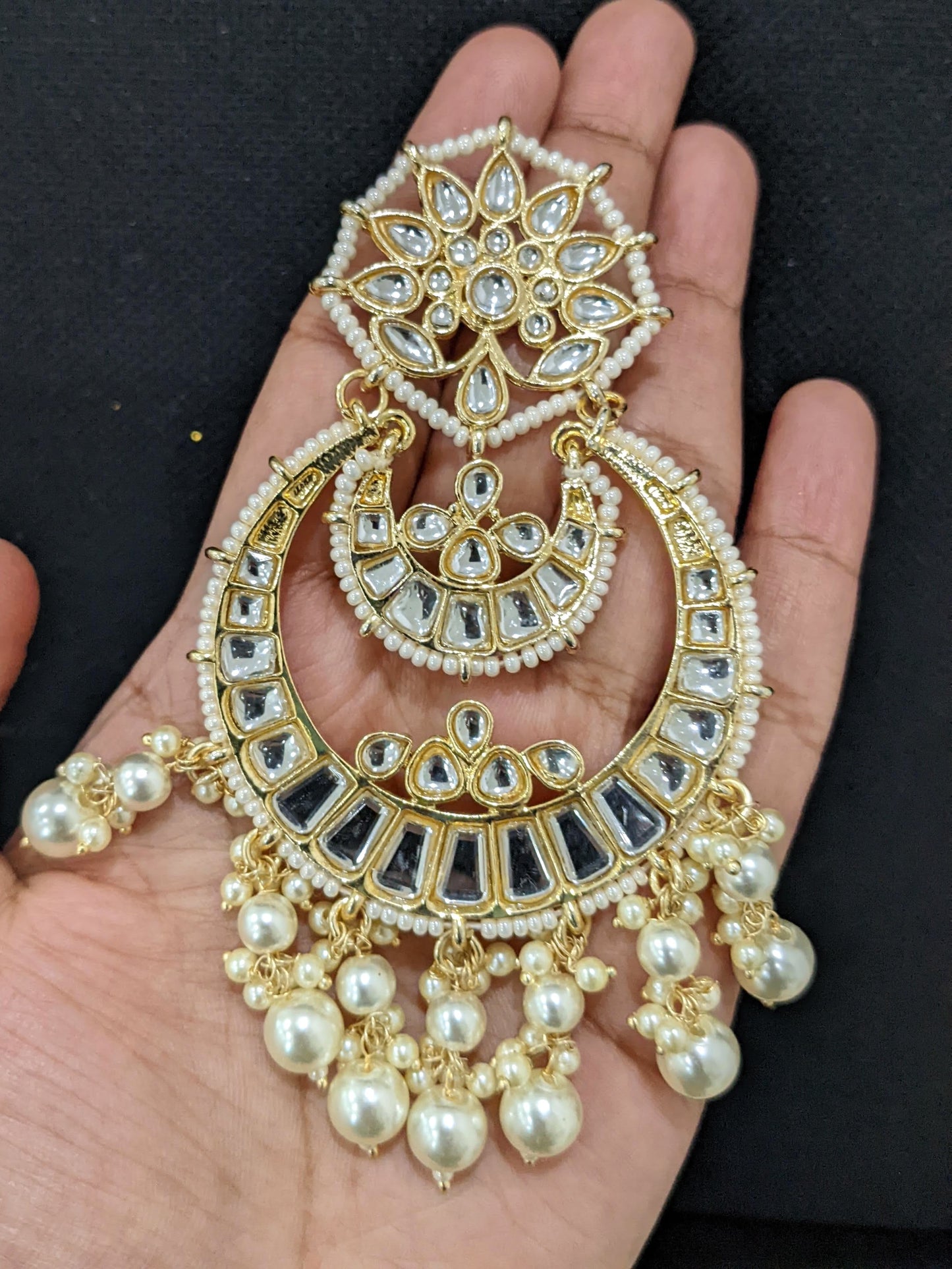 Kundan Maang Tikka and Stud Earrings Combo - Design 6