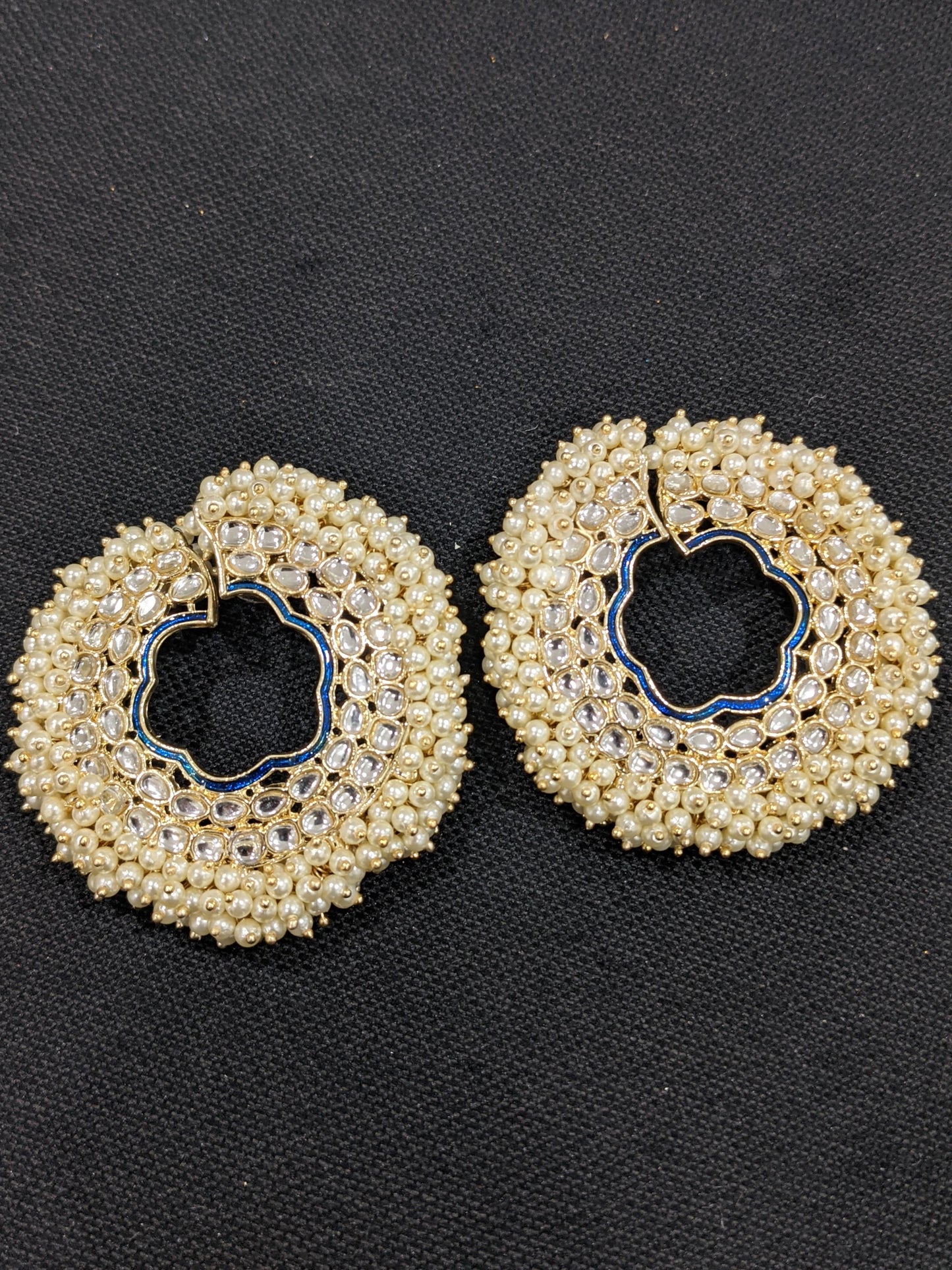 Pearl cluster surrounded XL Size Stud Earrings