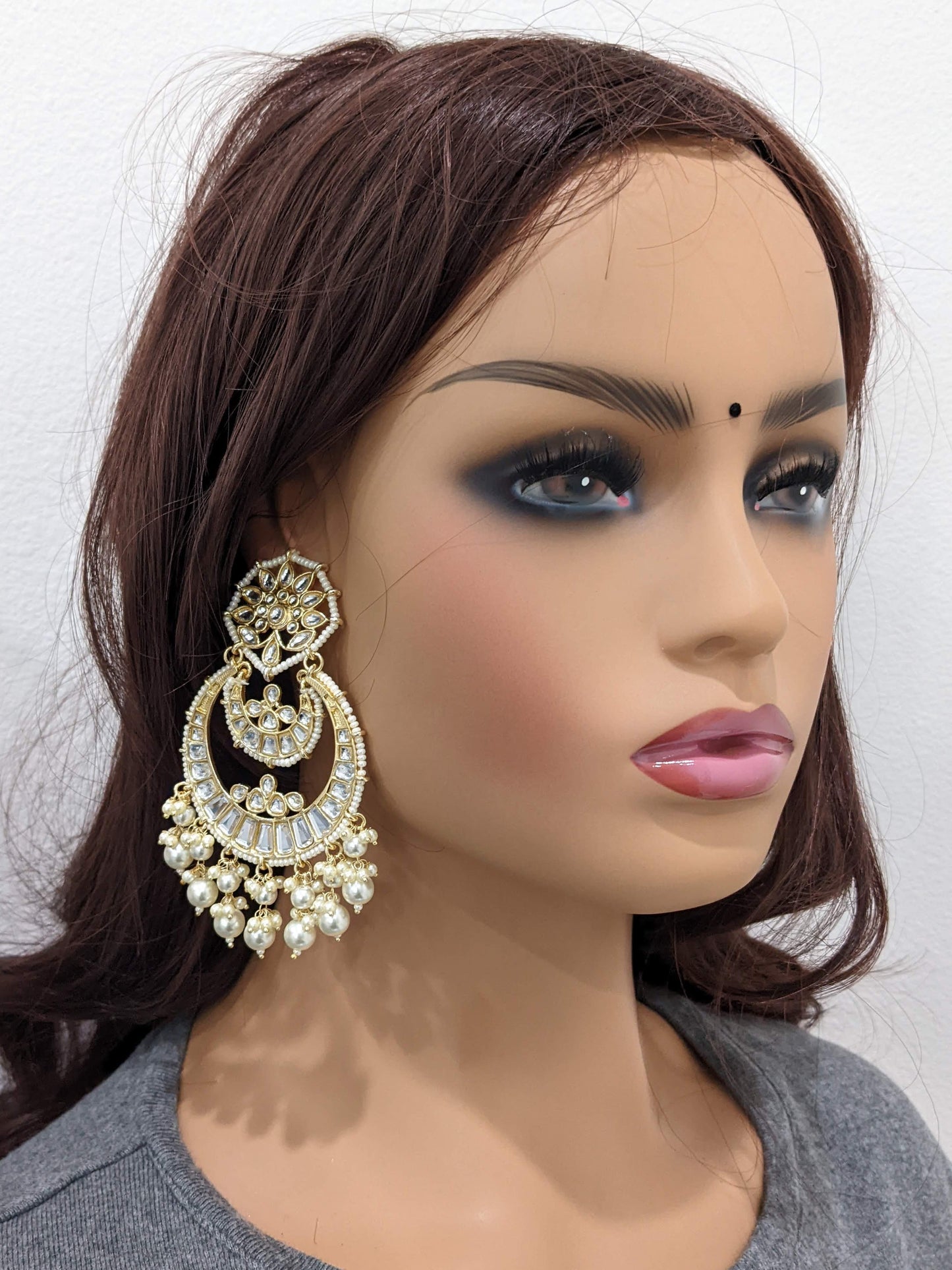 Kundan Maang Tikka and Stud Earrings Combo - Design 6