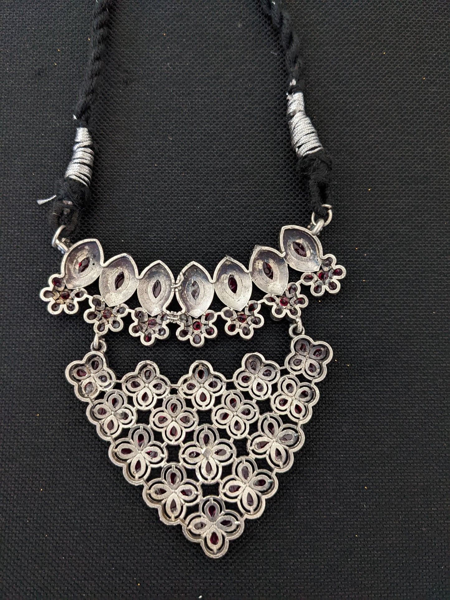 Kemp stone oxidized silver Pendant Necklace