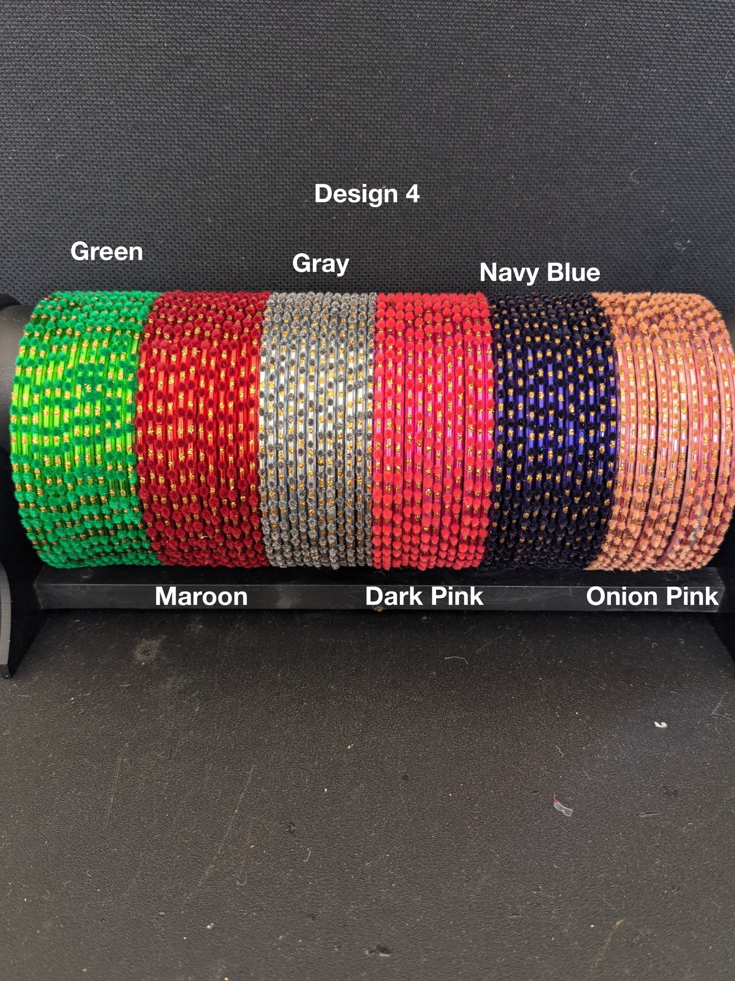 Design 4 / Big size bangles  / Colorful Thin Metal Bangles - 1 dozen - 2x10 2x12