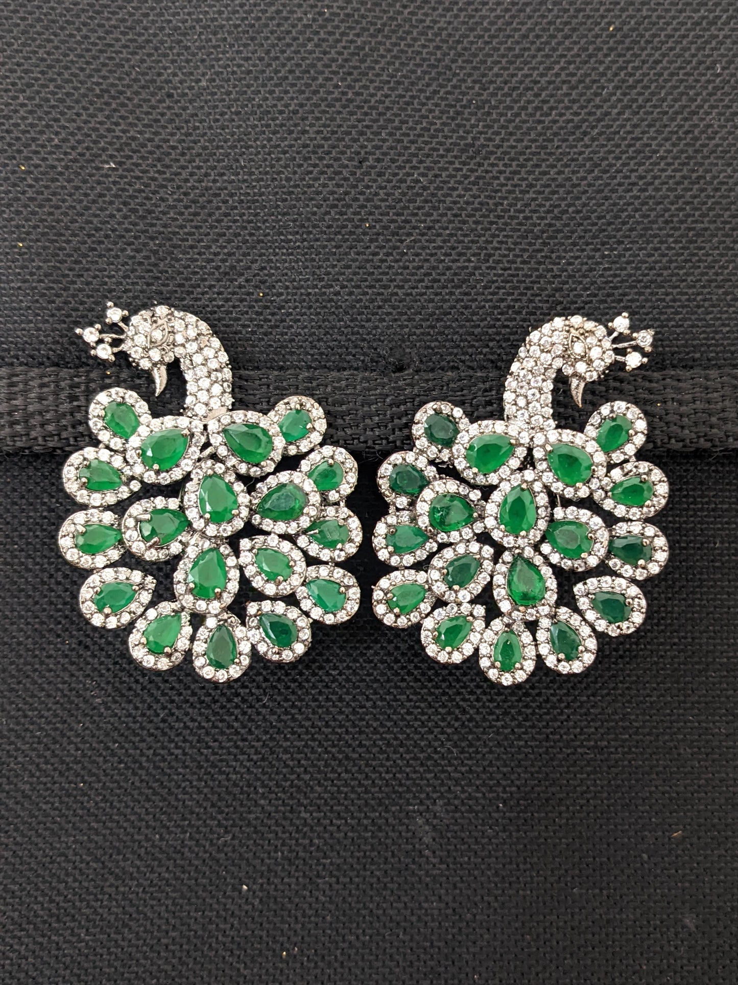 XL Size Peacock Stud CZ earrings