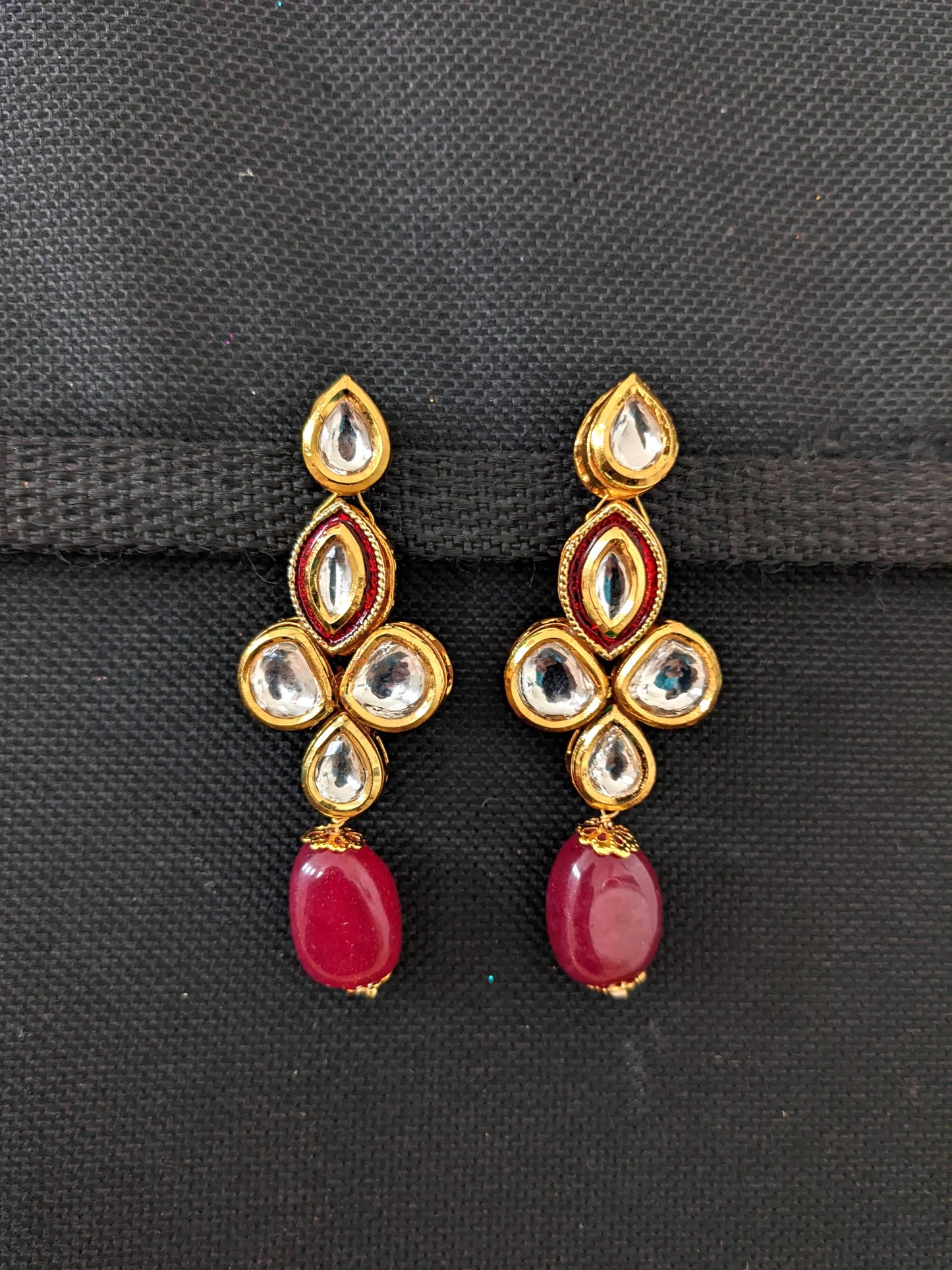 Kundan bead dangle Earrings - Design 1