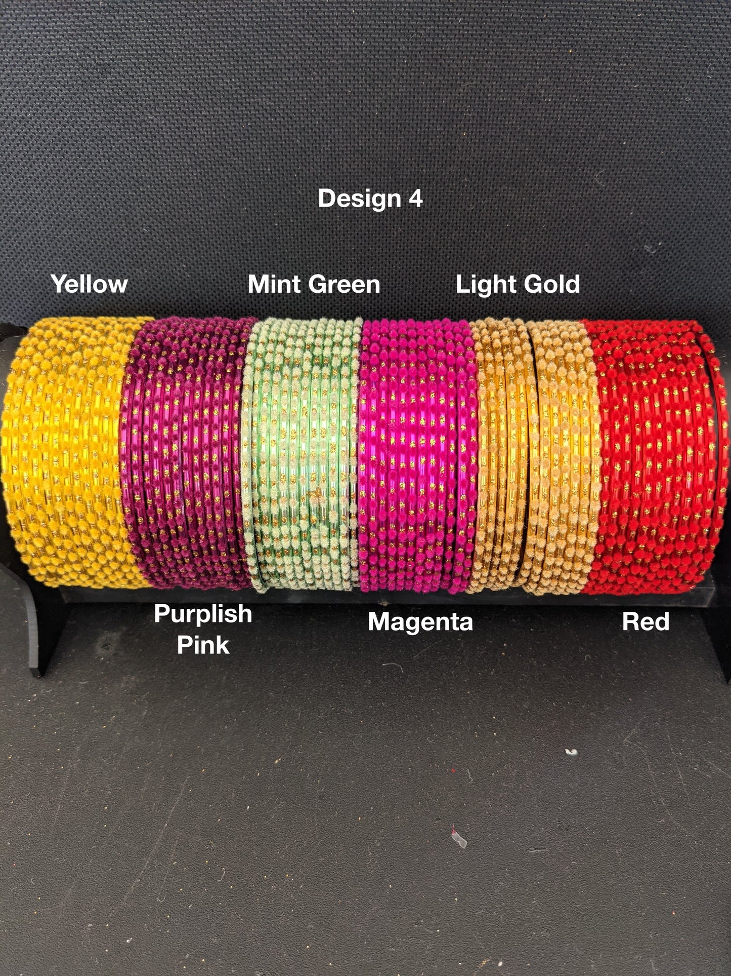 Design 4 / Big size bangles  / Colorful Thin Metal Bangles - 1 dozen - 2x10 2x12