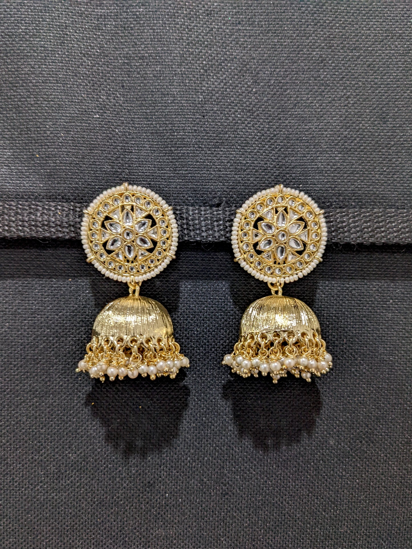 Large Jhumka / Indian Earrings / Kundan Earrings