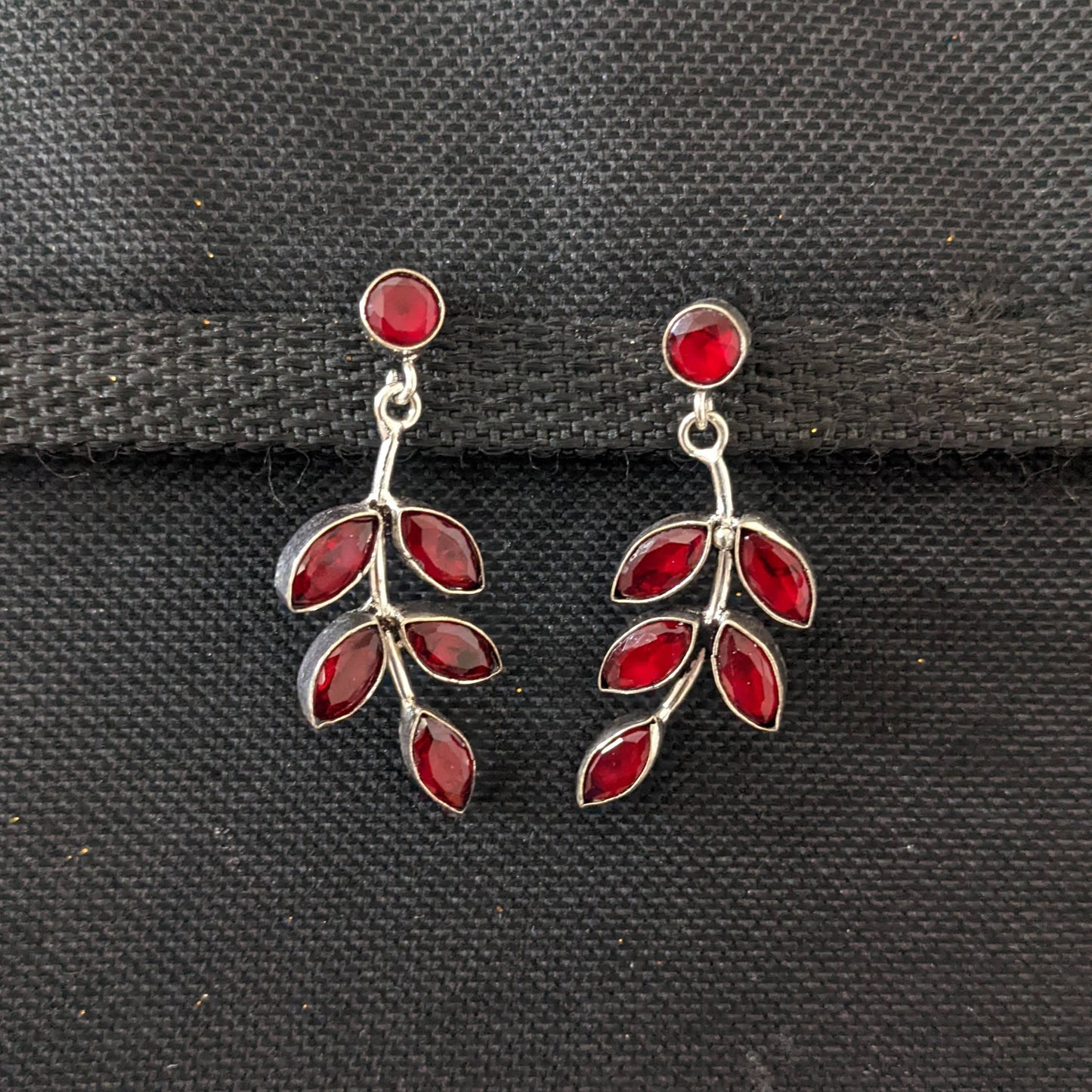 CZ stone embedded silver plated earrings