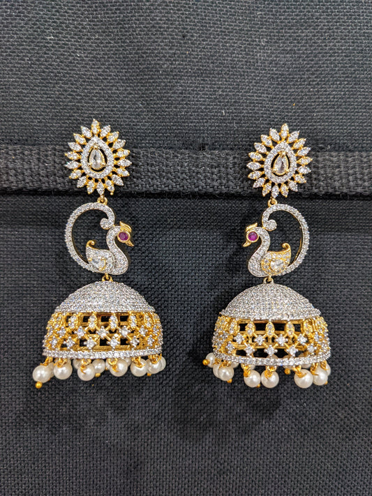 XL size Peacock design Long Jhumka Earrings